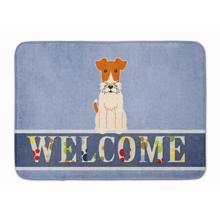 Carolines Treasures Wire Fox Terrier Welcome Machine Washable Memory Foam Mat BB5682RUG